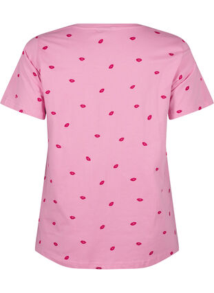 Zizzi T-Shirt aus Bio-Baumwolle mit gestickten Lippen, Rose Bl. Lips Emb. , Packshot image number 1