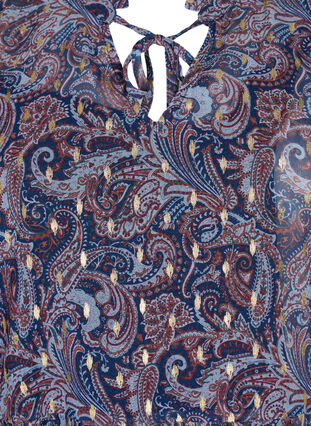 Zizzi Tunika mit Paisleydruck und Lurex, Blue Paisley AOP, Packshot image number 2