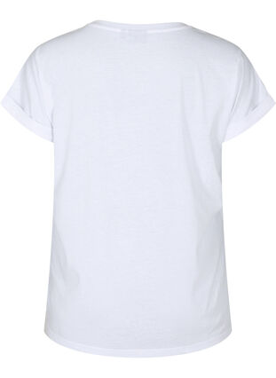 Zizzi Kurzärmliges T-Shirt aus einer Baumwollmischung, Bright White, Packshot image number 1