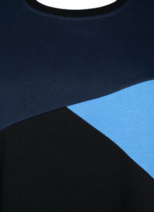 Zizzi Langer Pullover mit Farbblock-Muster, Night S. Color Block, Packshot image number 2