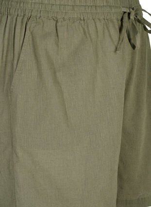 Zizzi Weite kurze Hosen aus Baumwoll-Leinen-Mischgewebe, Deep Lichen Green, Packshot image number 2