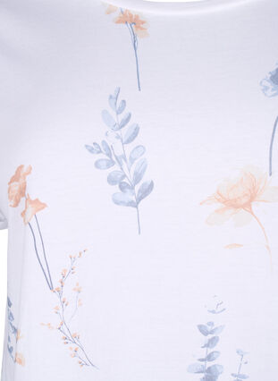 Zizzi T-Shirt aus Bio-Baumwolle mit Blumendruck, White W. Blue flower, Packshot image number 2
