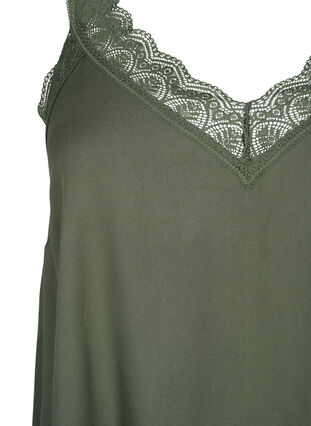 Zizzi Trägerkleid aus Viskose mit Spitze, Thyme, Packshot image number 2