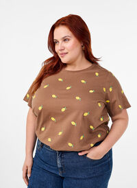 T-Shirt aus Bio-Baumwolle mit Zitronen, Coca M. Lemon Emb., Model