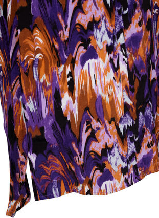 Zizzi Longshirt mit Print aus Viskose, Pansy AOP, Packshot image number 3