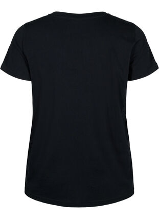 Zizzi Sport-T-Shirt aus Baumwolle mit Aufdruck, Black w. Playstyle, Packshot image number 1