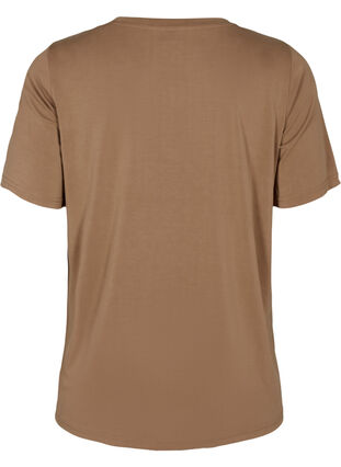 Zizzi T-Shirt aus TENCEL™ Modal mit Rundhalsausschnitt, Coca Mocha, Packshot image number 1