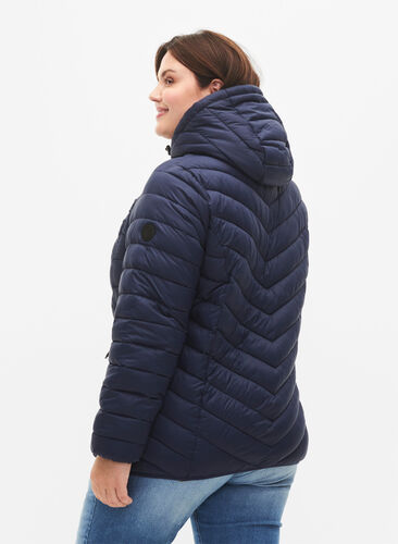 Zizzi Leichte Jacke mit Kapuze, Navy Blazer, Model image number 1