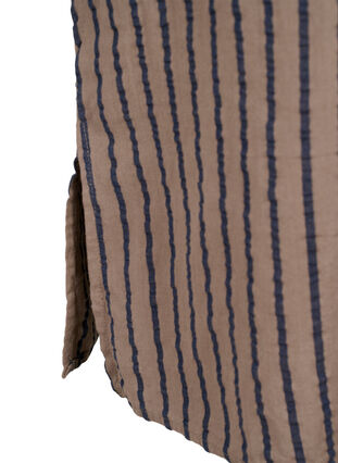 Zizzi Gestreiftes Baumwollkleid mit 3/4 Ärmeln, Falcon/Navy Stripe, Packshot image number 3