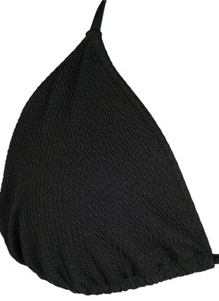 Zizzi Triangel-Bikinioberteil mit Kreppstruktur, Black, Packshot image number 2
