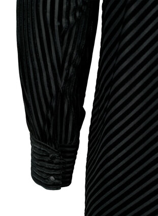 Zizzi Strukturiertes Kleid aus Velours, Black, Packshot image number 4