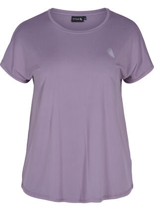 Zizzi Einfarbiges Trainings-T-Shirt, Purple Sage, Packshot image number 0