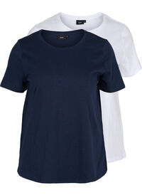 Kurzärmeliges Viskose-T-Shirt mit - Schwarz Gr. Zizzi 42-60 - - Golddruck