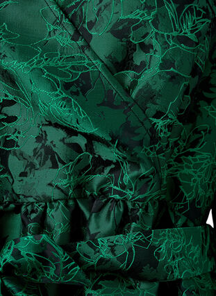 Zizzi Kurzes Wrap-Kleid mit 3/4-Ärmeln, Green , Packshot image number 3