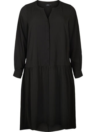 Zizzi Midi-Kleid mit langen Ärmeln, Black, Packshot image number 0