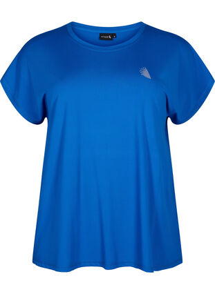 Zizzi Kurzarm Trainingsshirt, Princess Blue, Packshot image number 0