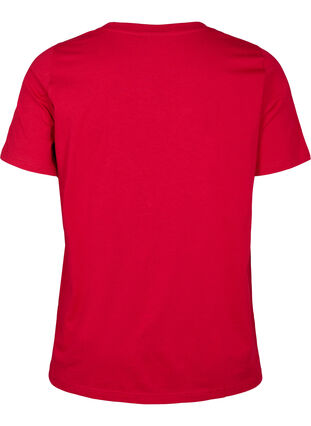 Weihnachts-T-Shirt mit Pailletten - Rot 42-60 - Zizzi Gr. 
