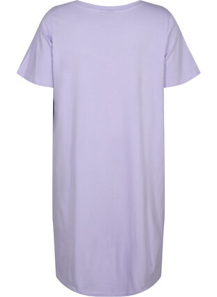 Zizzi Organische Baumwoll-Nachthemd mit V-Ausschnitt, Lavender Decide, Packshot image number 1