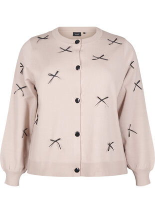 Zizzi Strickjacke mit Schleifen, Simply T. Black Bows, Packshot image number 0