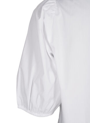 Zizzi Kurzärmelige Bluse mit Spitzendetail, Bright White, Packshot image number 3