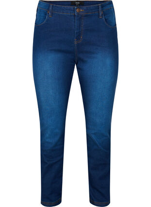 Zizzi Slim Fit Emily Jeans mit normaler Taillenhöhe, Blue Denim, Packshot image number 0