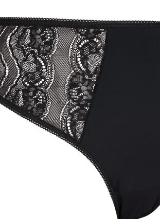 Zizzi Brazilian-Spitzen-Slips aus Mikrofaser, Black, Packshot image number 2