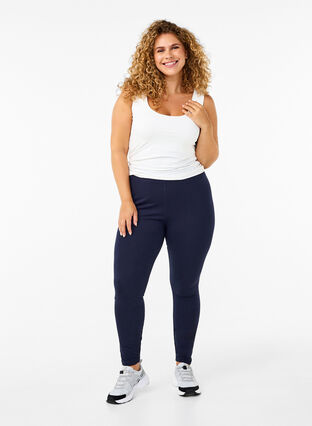 Zizzi Gefütterte Baumwollleggings., Night Sky, Model image number 0