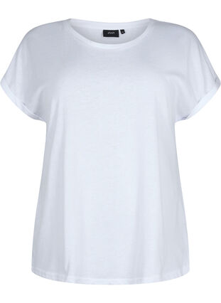 Zizzi 2er-Pack kurzärmlige T-Shirts, Bright White / Black, Packshot image number 2