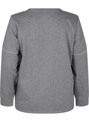 Zizzi Sweatshirt mit Kontrastnähten, Medium Grey Mél, Packshot image number 1