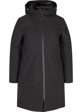 Zizzi Winterjacke mit verstellbarer Taille, Black, Packshot image number 0