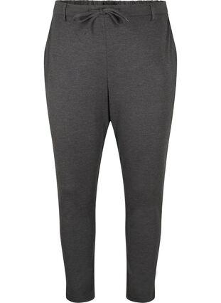 Zizzi Cropped Maddison Hose, Dark Grey Melange, Packshot image number 0