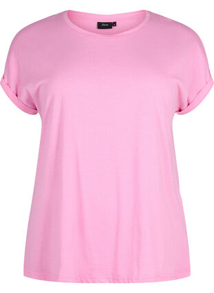 Zizzi Kurzärmliges T-Shirt aus einer Baumwollmischung, Rosebloom, Packshot image number 0