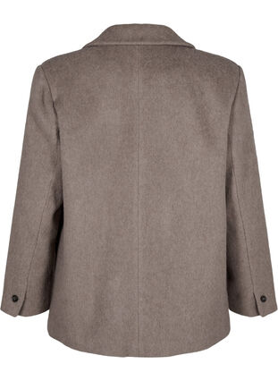 Zizzi Wollblazer mit angerauter Textur, Desert Taupe Mel., Packshot image number 1