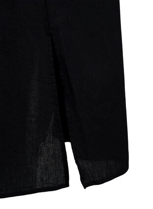Zizzi Kaftan-Kleid aus Baumwollmischung mit Leinen, Black, Packshot image number 3