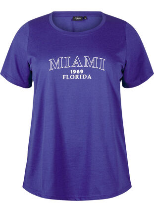 Zizzi FLASH - T-Shirt mit Motiv, Royal Blue Miami, Packshot image number 0