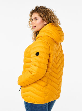 Zizzi Leichte Jacke mit Kapuze, Golden Orange, Model image number 1