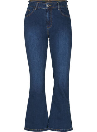 Zizzi Ellen Bootcut-Jeans mit hoher Taille., Dark Blue, Packshot image number 0