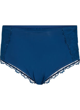 Zizzi Hipster-Unterhose mit Spitze und normaler Taille, Blue Opal, Packshot image number 0