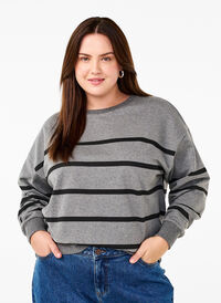 Sweatshirt mit Streifen, MGM w. Black Stripe, Model