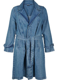 Denim-Trenchcoat mit Gürtel, Blue Denim, Packshot