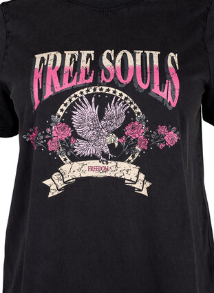 Zizzi organisches Cotton T-Shirt mit Eagle Mostly, Grey Free Souls, Packshot image number 2