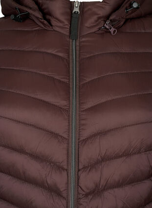 Zizzi Leichte Jacke mit Taschen und abnehmbarer Kapuze, Black Coffee, Packshot image number 2