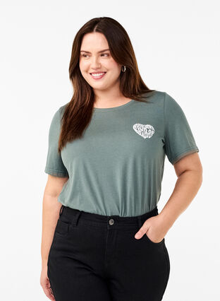 Zizzi FLASH - T-Shirt mit Motiv, Balsam G. Beautiful, Model image number 0