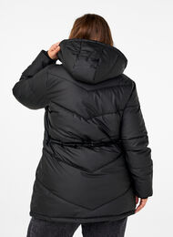 Wasserabweisende Steckenjacke mit Kapuze, Black, Model