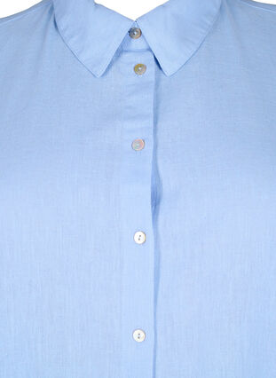 Zizzi Langes Hemd aus Baumwollmischung mit Leinen, Serenity, Packshot image number 2