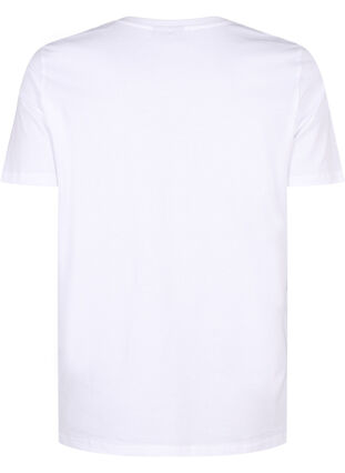 Zizzi T-Shirt aus Bio-Baumwolle mit Schleifendetail, Bright White, Packshot image number 1