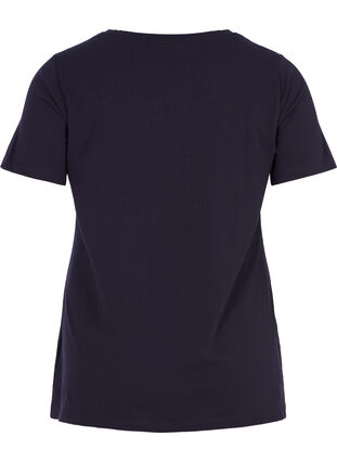 Zizzi Unifarbenes Basic-T-Shirt aus Baumwolle, Night Sky, Packshot image number 1