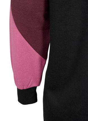 Zizzi Langer Pullover mit Farbblock-Muster, Fudge Color B. , Packshot image number 3