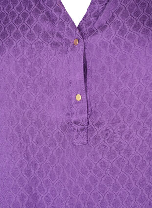 Zizzi Viskose Tunika mit Ton-in-Ton-Muster, Lavender Violet, Packshot image number 2