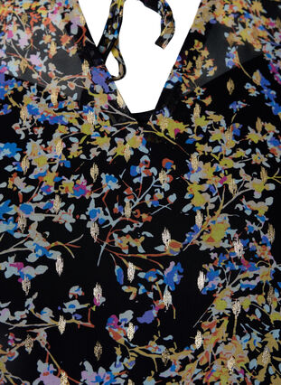 Zizzi Tunika mit Blumendruck und Lurex, Black/Vibrant Flower, Packshot image number 2